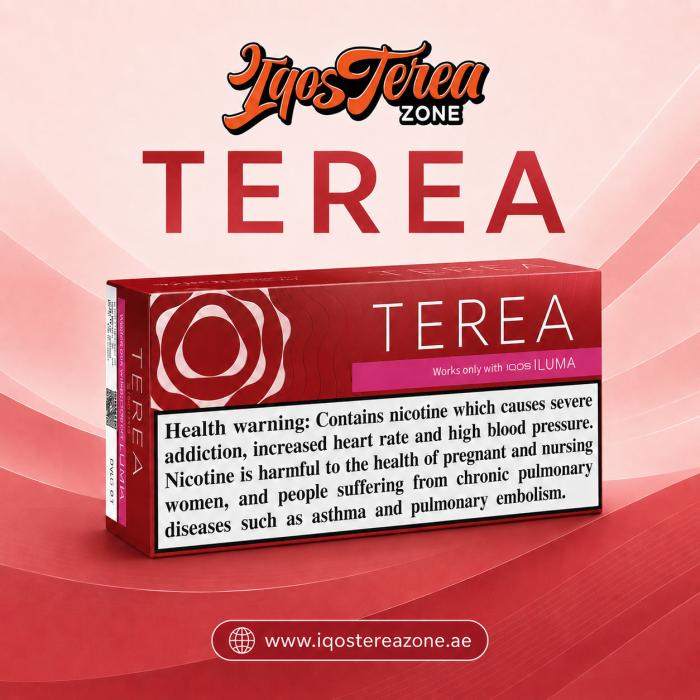 A pack of IQOS Terea Sienna heated tobacco sticks on a white background.